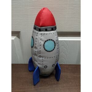 Frisco by Chewy Ballistic Nylon Plush Squeaky Crinkle Fins Rocket Ship Dog Toy